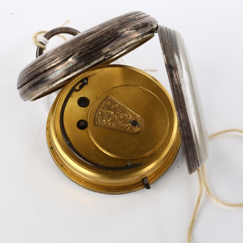 1069 - A 19th century silver-cased open-face key-wind pocket watch, by Lucas Brown of Glasgow, engraved sil... 