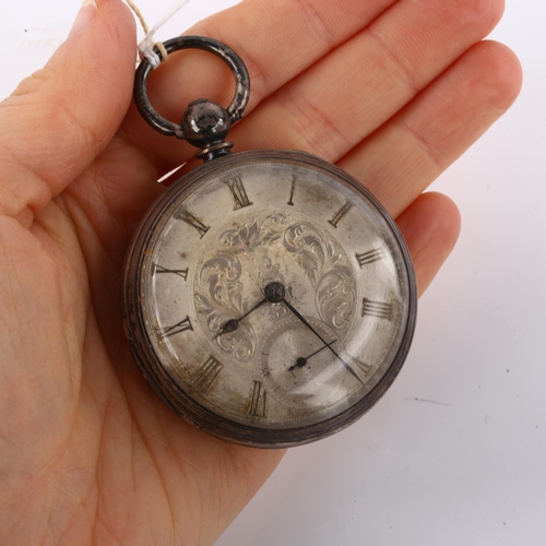 1069 - A 19th century silver-cased open-face key-wind pocket watch, by Lucas Brown of Glasgow, engraved sil... 