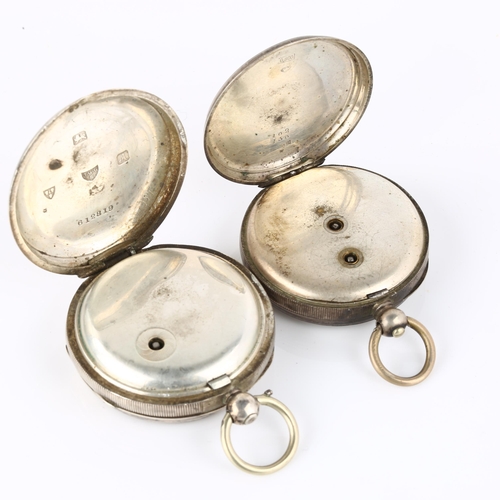 1070 - 2 silver-cased open-face key-wind pocket watches, including J G Graves of Sheffield, both not curren... 