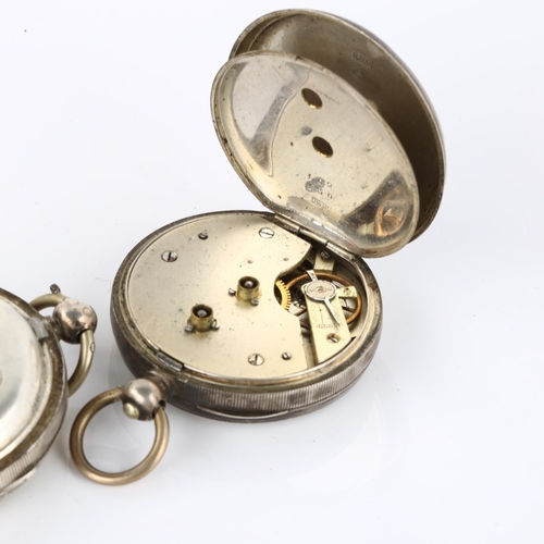 1070 - 2 silver-cased open-face key-wind pocket watches, including J G Graves of Sheffield, both not curren... 