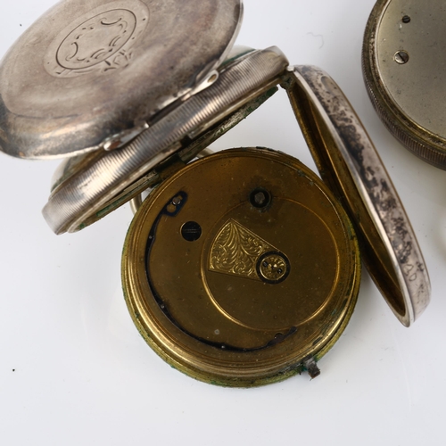 1070 - 2 silver-cased open-face key-wind pocket watches, including J G Graves of Sheffield, both not curren... 