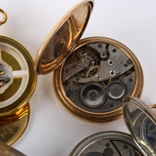 1071 - 6 pocket watches, including Swiss silver fob watch, silver full hunter pocket watch etc