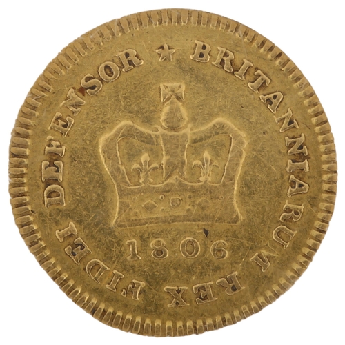 1158 - A George III 1806 gold third guinea coin