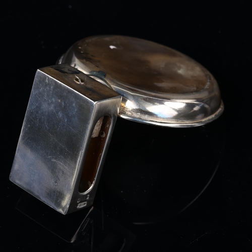 1687 - ASPREY - an Art Deco George V silver combination matchbox holder/ashtray, by Asprey & Co Ltd, hallma... 