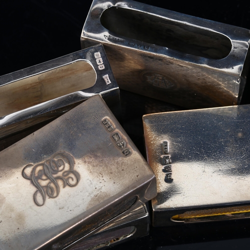 1691 - 5 silver matchbox holders, largest 6cm x 4cm (5)