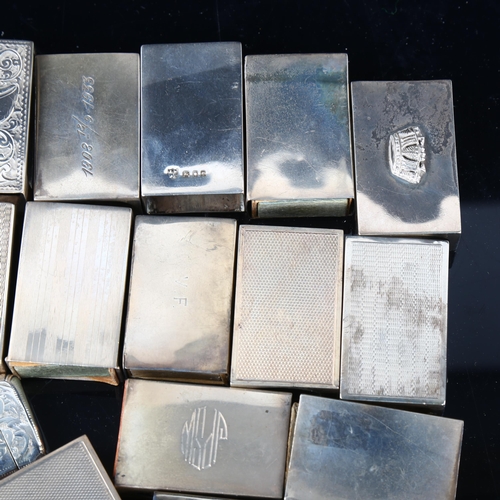 1693 - 15 silver matchbox cases, largest 4.5cm x 3cm (15)