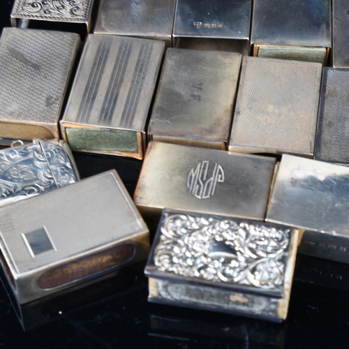 1693 - 15 silver matchbox cases, largest 4.5cm x 3cm (15)