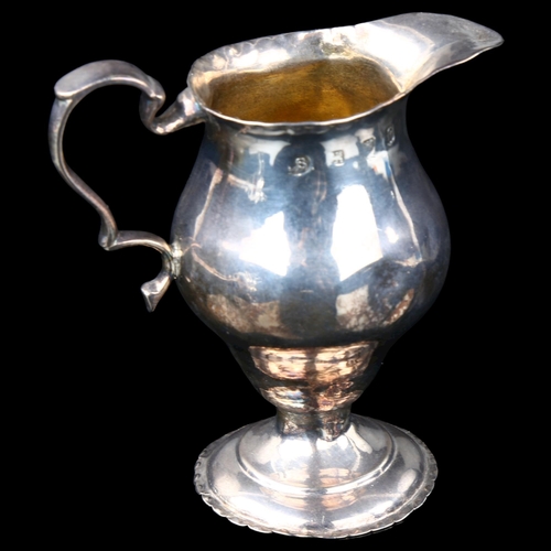 1696 - A George III silver helmet cream jug, indistinct maker's marks, hallmarks London 1781, height 10cm, ... 