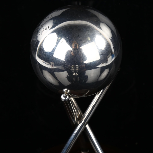 1716 - LOCAL INTEREST - a 1934 silver Taylor Rolph Prize Hastings Indoor Bowls Pairs Winner trophy, on turn... 