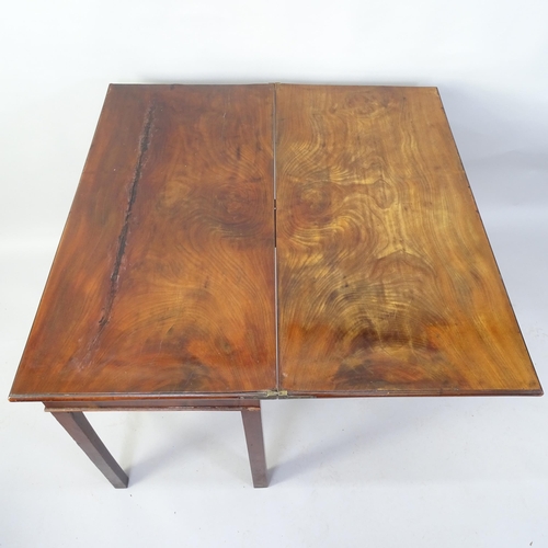 2041 - A 19th Century mahogany fold over breakfast table, 99cm x 74cm x 49cm