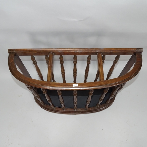 2053 - An oak stick/umbrella stand with painted metal drip tray. 75cm x 66cm x 24cm