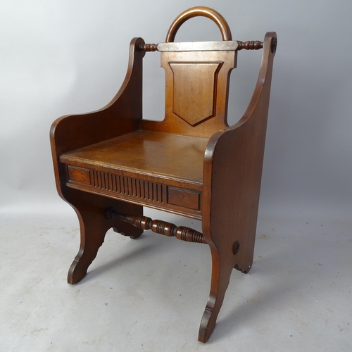 2091 - A 19th century Aesthetic mahogany hall chair, in the manner of Richard Bridgens