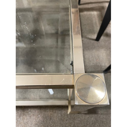 168 - A Pierre Vandel Lucite and glass two-tier coffee table,  128cm wide 78cm deep 40.5cm high