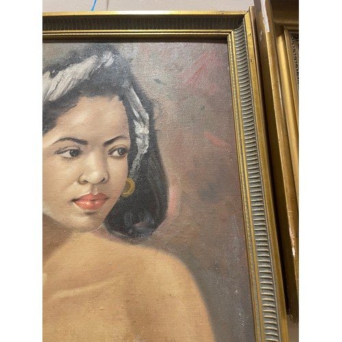 561 - Igor Talwinski (Polish - 1907 - 1983), oil on board, portrait of a Malaysian woman, signed, 59cm x 4... 