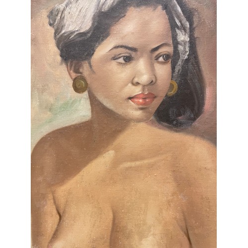 561 - Igor Talwinski (Polish - 1907 - 1983), oil on board, portrait of a Malaysian woman, signed, 59cm x 4... 