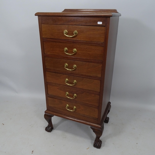 2183 - A reproduction mahogany chest of 6 drawers, 51 x 105cm