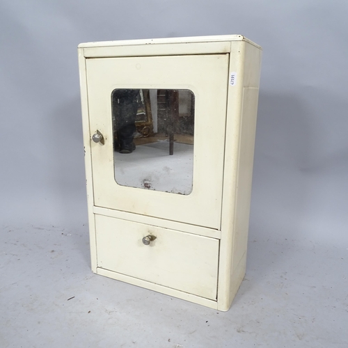 2232 - A mid century metal bathroom cabinet. 39cm x 58cm x 20cm