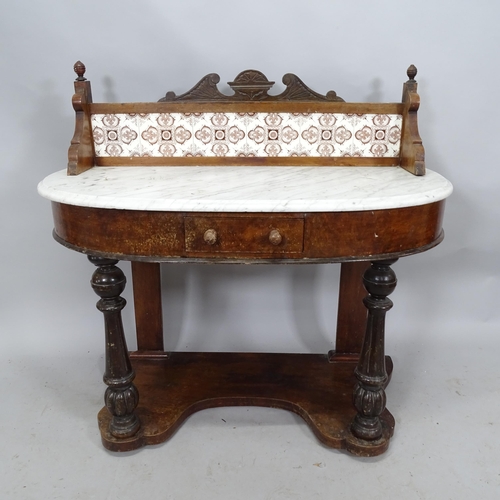 2236 - A Victorian mahogany and marble top duchess wash stand. 108cm x 98cm x 52cm