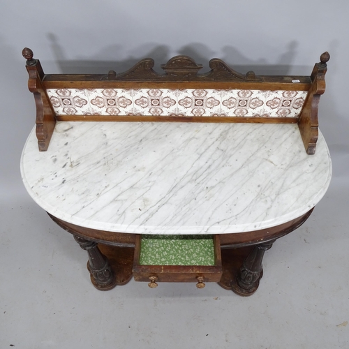 2236 - A Victorian mahogany and marble top duchess wash stand. 108cm x 98cm x 52cm