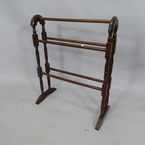 2237 - A mahogany towel rail. 63cm x 77cm x 30cm