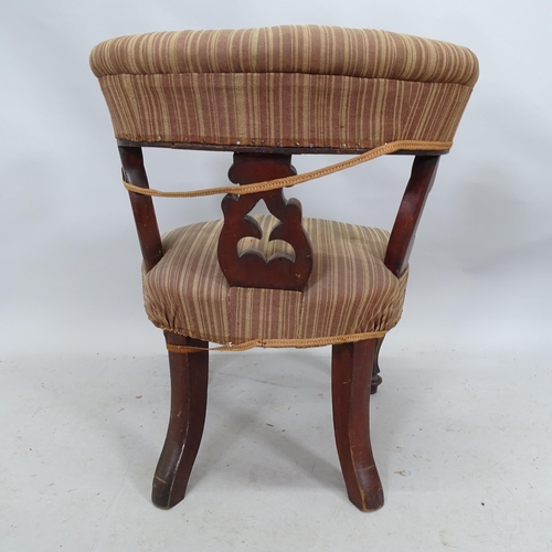 2246 - A Victorian mahogany and upholstered desk chair