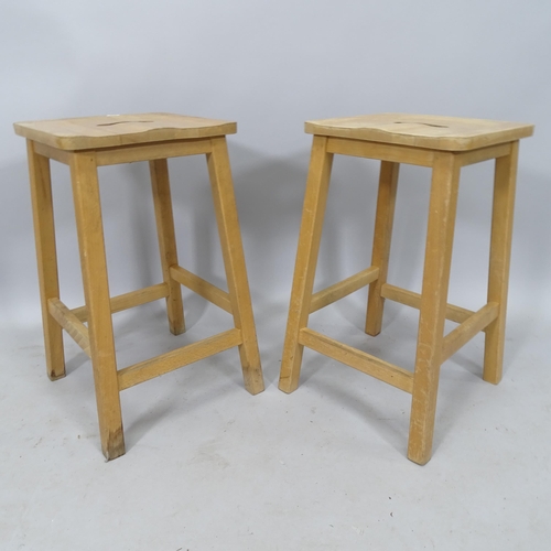 2248 - A set of 10 contemporary pine stools