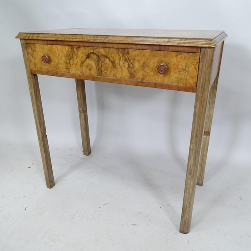 2269 - A Victorian walnut side table with single frieze drawer. 78cm x 78cm x 41cm