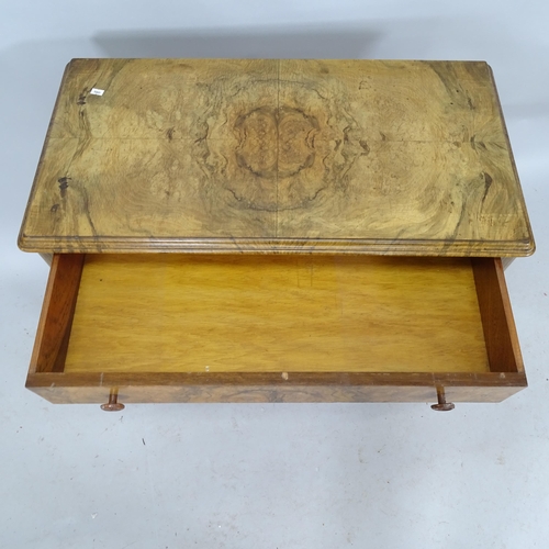 2269 - A Victorian walnut side table with single frieze drawer. 78cm x 78cm x 41cm