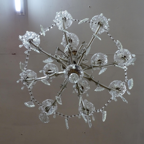 2288 - An eight branch chandelier wish glass lustres. W70cm