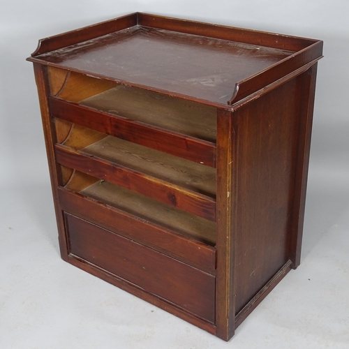 2519 - A mahogany plan chest with three slides and one drawer below. 82cm x 88cm x 56cm