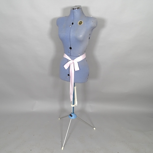 2526 - A mid-century adjustable dressmaker's mannequin on stand with label for Venus.