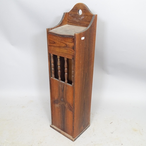 2550 - A French stained pine baguette box, 22 x 83 x 22cm