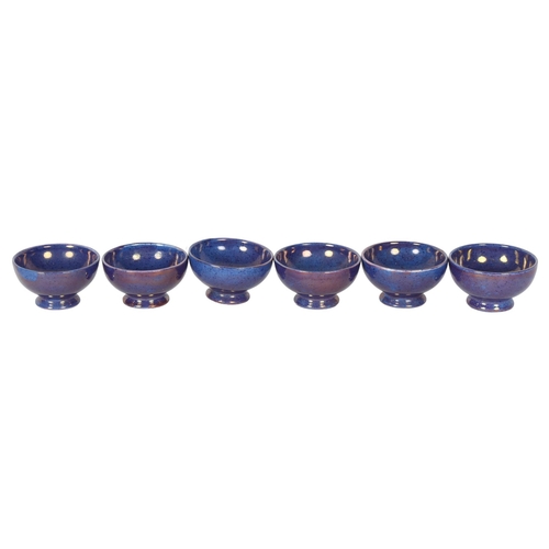 109 - MOORCROFT - a set of 6 miniature lustre footed bowls, diameter 5.5cm, height 3cm