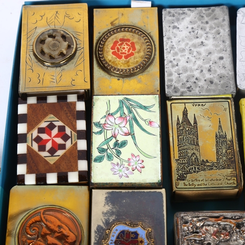 125 - A collection of Vintage matchbox covers, including cloisonne etc