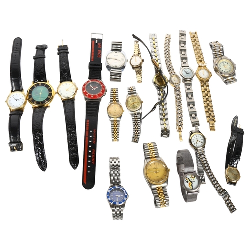 128 - A group of modern quartz lady's and gentleman's wristwatches, including Philip Mercier