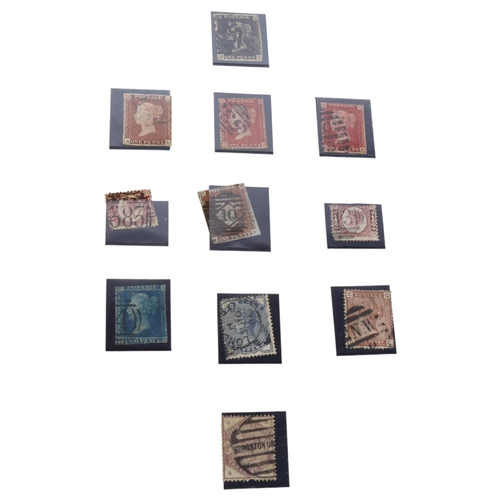 152 - A group of stamps to include a 19th century Penny Black, lettered RI with 4 margins both sides sligh... 