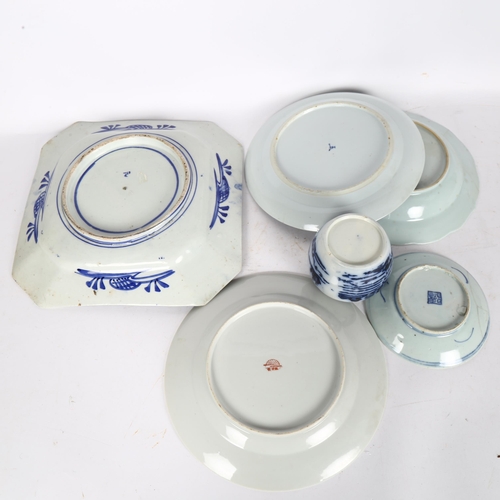 158 - A group of Chinese blue and white plates and ginger jar (6)
