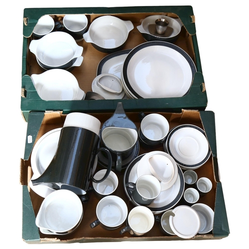 197 - A large quantity of Poole 2-tone grey and white tea and dinnerware (2 boxfuls)