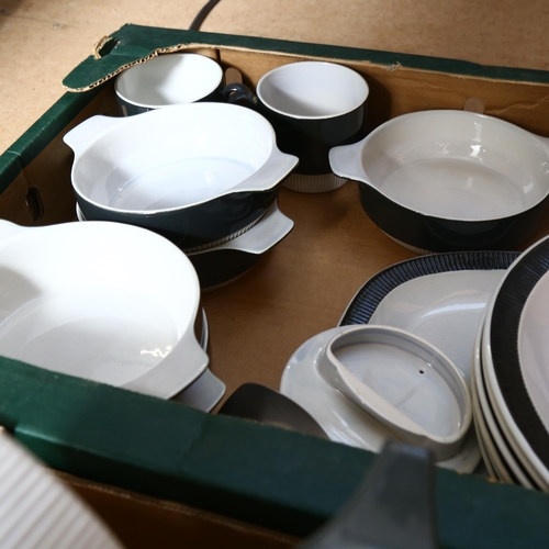 197 - A large quantity of Poole 2-tone grey and white tea and dinnerware (2 boxfuls)