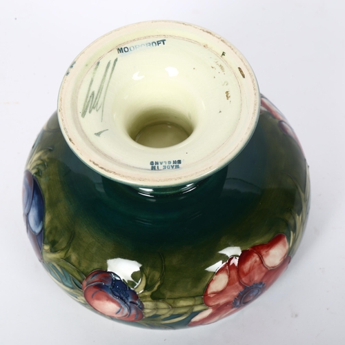 2 - MOORCROFT - a tube-lined Anemone decorated pedestal bowl, signed to the base, diameter 16cm, height ... 