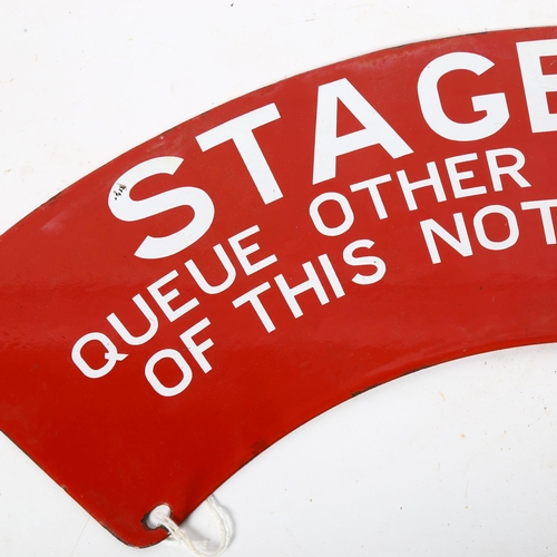 39 - A red enamel double-sided sign 