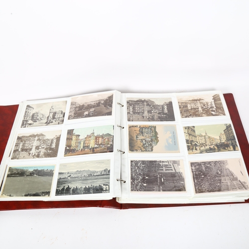 49 - An interesting postcard album containing 316 Vintage and later postcards, depicting scenes of Hastin... 
