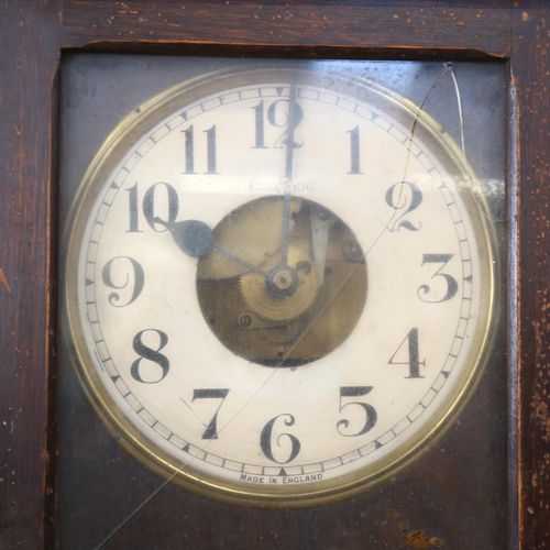 69 - BLICK - an early 20th century clocking-in clock, with 2 packs of original cards, height 85cm