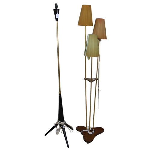 74 - 2 mid-century standard lamps of stylised design, tallest 160cm