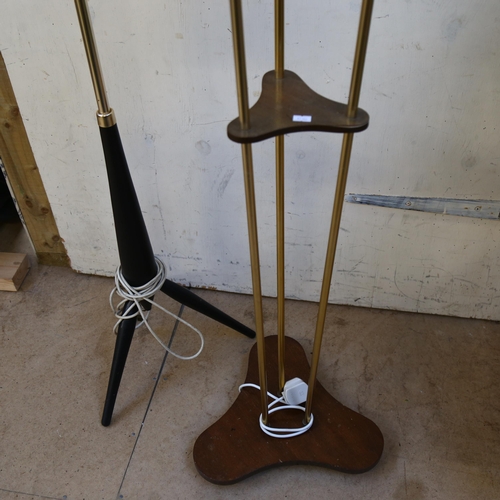 74 - 2 mid-century standard lamps of stylised design, tallest 160cm