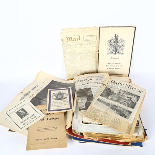 83 - A collection of Vintage newspapers and Royalty magazines, including the Daily Telegraph 1963 Preside... 