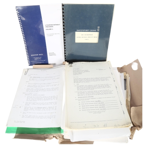 92 - A collection of court case notes in respect of the case between George Michael and Sony Music