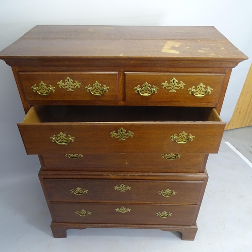 2600 - An Antique mahogany 2-section chest of chest, having 2 short and 4 long drawers, on bracket feet, 10... 