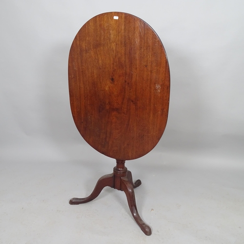 2533 - A 19th century mahogany oval tilt-top occasional table, 83 x 74cm x 62cm