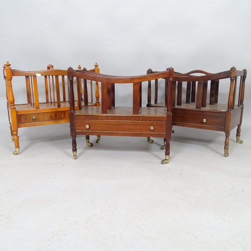 2541 - A reproduction yew wood Canterbury, 52cm x 52cm x 35cm, and two others (3)